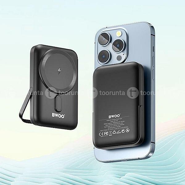 Bwoo Bo P33 10000mah Magnetic Wireless Power Bank With Foldable Holder