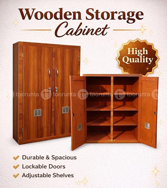 Wooden Spacious Multi-shelf Shoe Organizer With Lock
