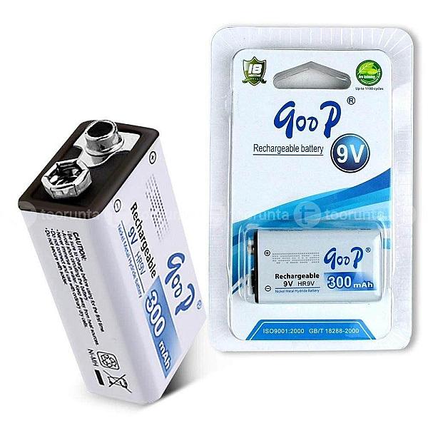 Goop 9v 300mah Hr9v Nickel Metal Hydride (Ni-mh) Rechargeable Battery