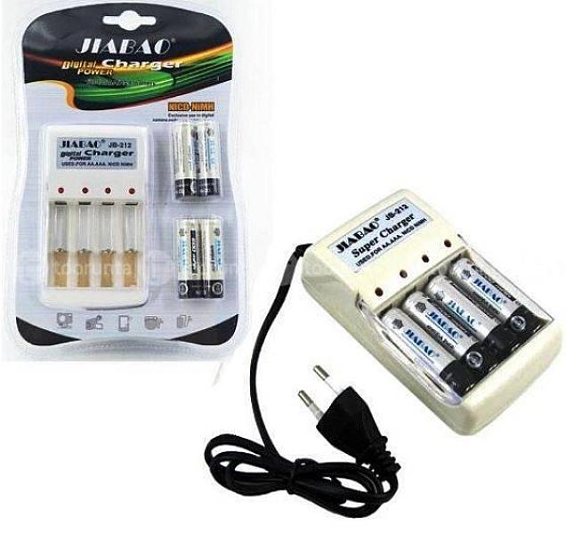 Jiabao Jb212 Battery Charger With 4 Pieces 600mah Aa Rechargeable Batteries