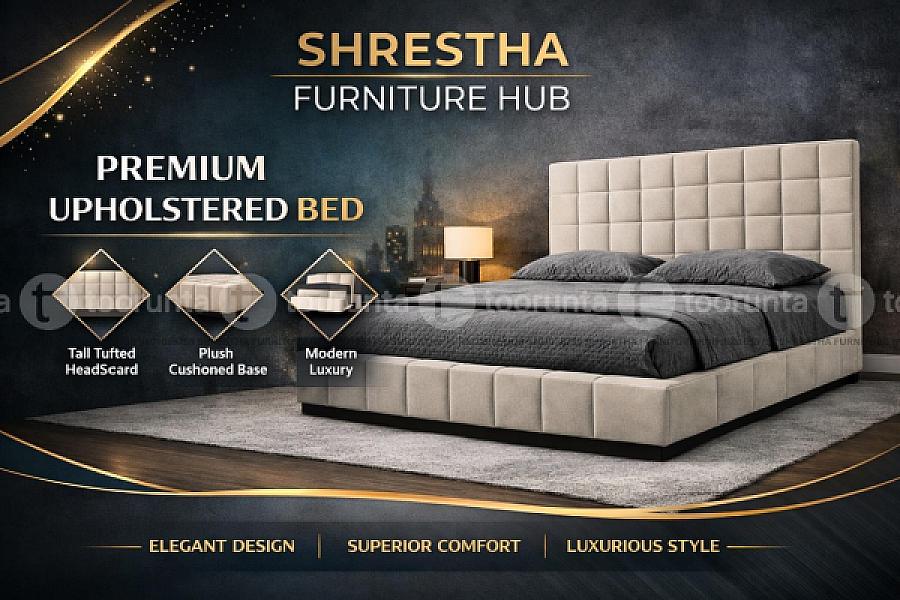 Luxury Premium Linen Texture Upholstered Queen Size(5*6.5ft)