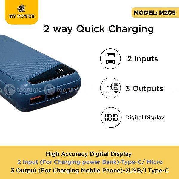 My Power M205 20000mah Powerbank Fast Charing Pd Q.c 3.0 22.5w