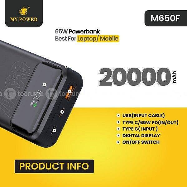 My Power M650f 65 Watt 20000mah Laptop Powerbank