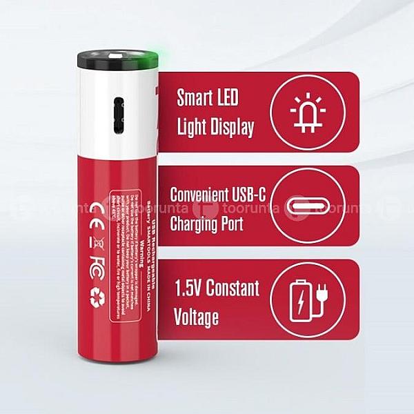 Wst Type C Rechargeable Aaa Batteries 1 Pair