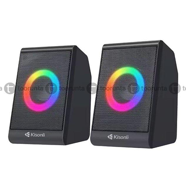 Kisonli X12 Rgb Led Multimedia Usb Speaker – Creative Lighting Stereo Sound