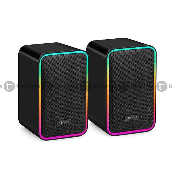Kisonli X21 20 Watt 2 Channel Wired Bluetooth Speaker With Rgb Led Light