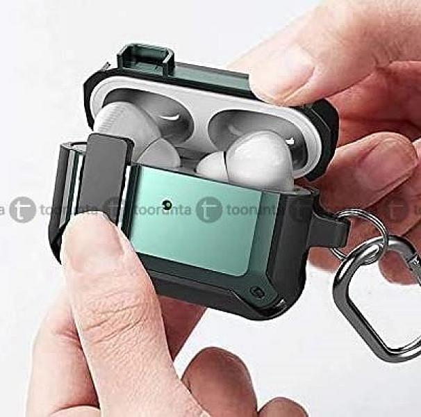 Airpods Pro 2 Eggshell Cover Case Protective Cover With Button Lock Metal Keychain & Front Led