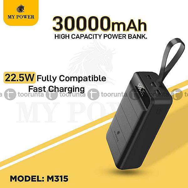 Mypower Powerbank 30000mah M-315, 22.5watt With 1 Year Warranty