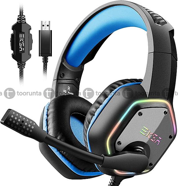 Eksa E1000 Usb Rgb Gaming Headset 7.1 Surround Sound With Mic Gaming Grade 50mm Drivers