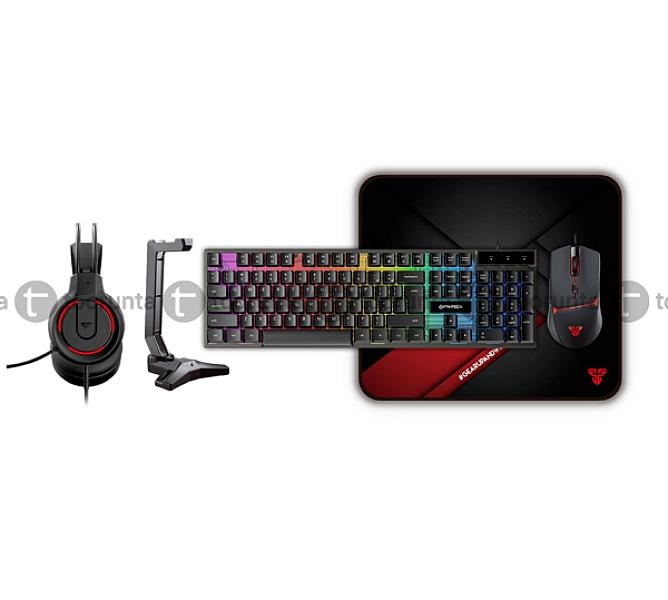Fantech P51 5-in-1 Gaming Power Bundle With Rgb Keyboard Mouse Mousepad Headset And Stand