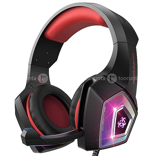 Hunterspider V1 Wired On Ear Rgb Light Gaming Headphone With Mic