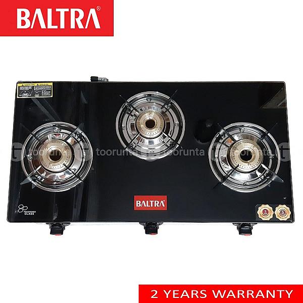 Baltra Nexa Crystal Three Burner Gas Stove (Bgs 145)