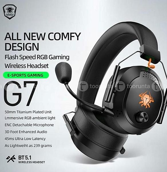 Plextone G7 Rgb Chroma Wireless Bluetooth 5.1 Gaming Headset With Enc Detachable Mic