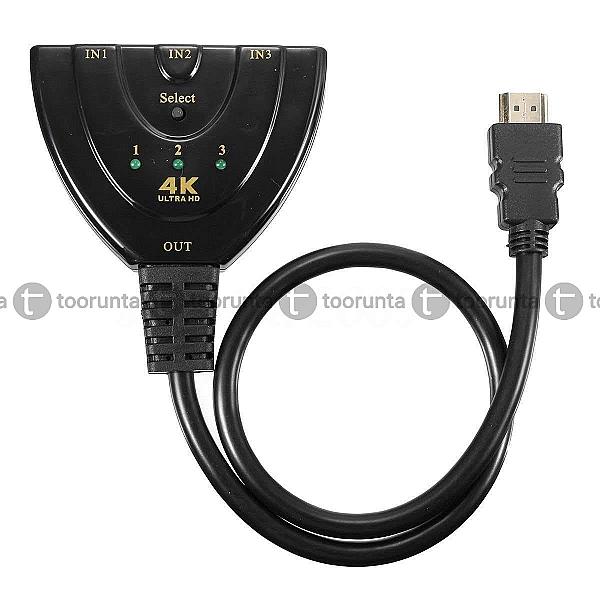 3 Port Hdmi Switcher 3 In 1 Out Hdmi Splitter Hub
