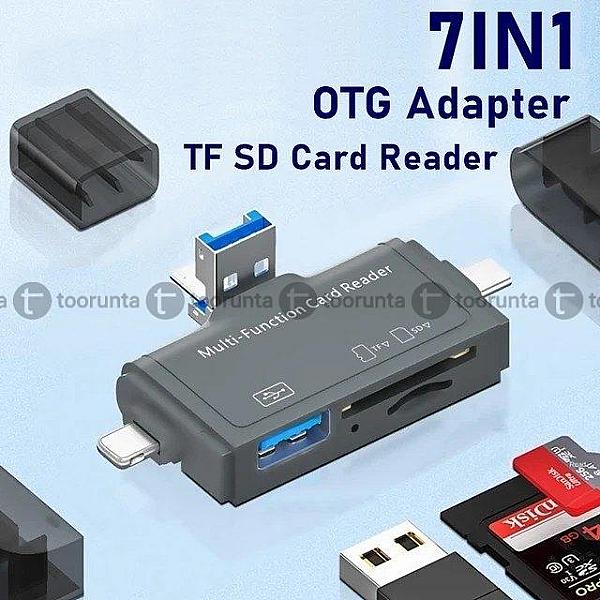 7in1 Multi Otg Usb C Adapter Sd Tf Micro Card Reader Micro Usb Adapter