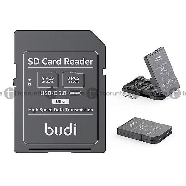 Budi Sd/tf Card Reader With Sd Card Appearance Design 4 Sd Slots & 8 Tf Slots New Multifunctional High-speed Memory Card Reader