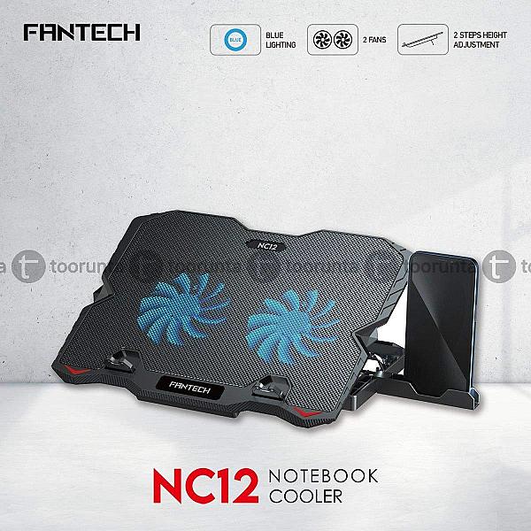 Fantech Nc12 Laptop Stand Cooling Pad 2 Fan Blue Led