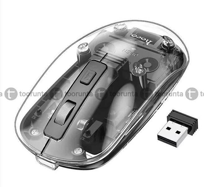 Hoco Gm29 2.4g Bluetooth Dual Mode Silent Wireless Transparent Mouse