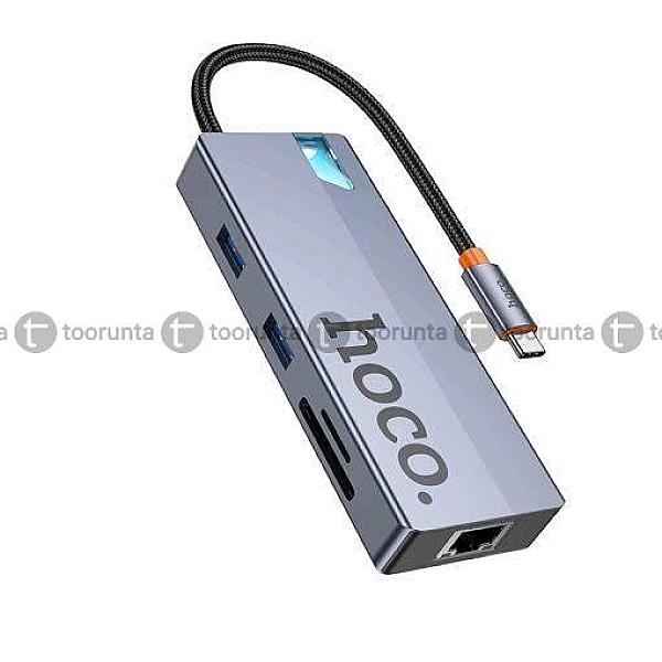 Hoco Hb52 Type C Hub 8 In 1hdtv + Rj45 + Sd/tf+ Pd + Type-c 3.0 + 2x Usb 3.0