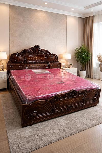 Solid Shishao Wooden Classic Premium Hand Crafted Heritage Royal King Size(6*6.5ft) Bed