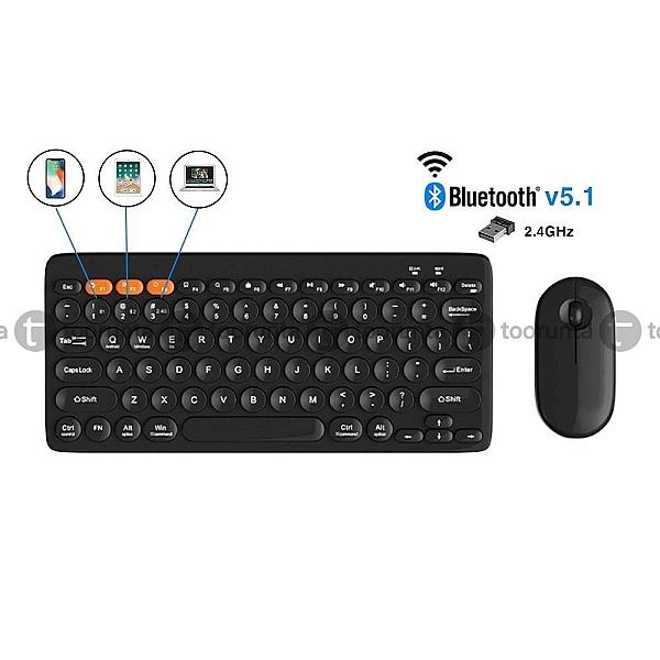 Km902 Dual Mode Bluetooth 5.0 And 2.4g Wireless Keyboard Mouse Set