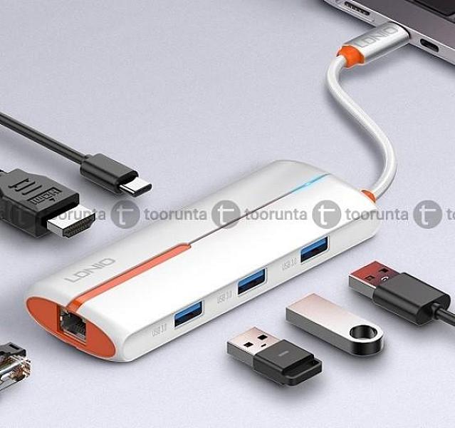 Ldnio Ds 26h Type C 6 In 1 Docking Station Hdmi Rj45 Usb