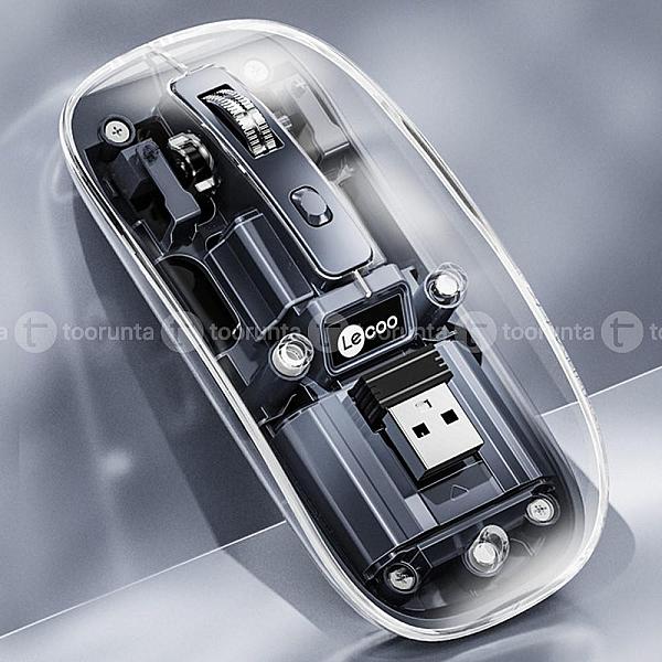 Lenovo Lecoo Ws215dm Dual-mode Wireless Mouse 2.4g & Bluetooth Transparent Optical Mouse