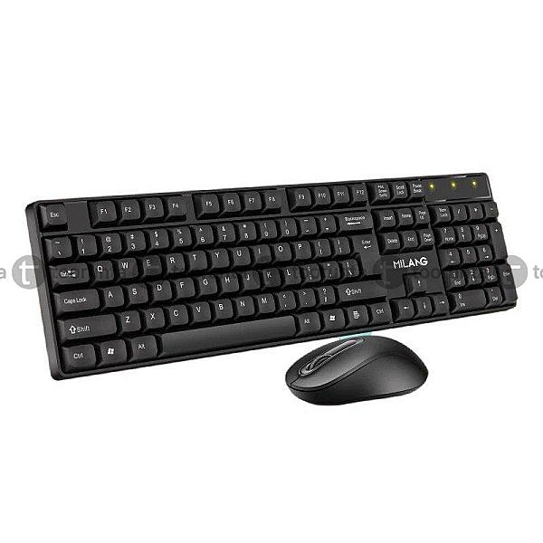 Milang W550 2.4g Wireless Keyboard & Mouse Kit 104 Keys Ergonomics Office Keyboards 3 Keys 1000dpi Mice