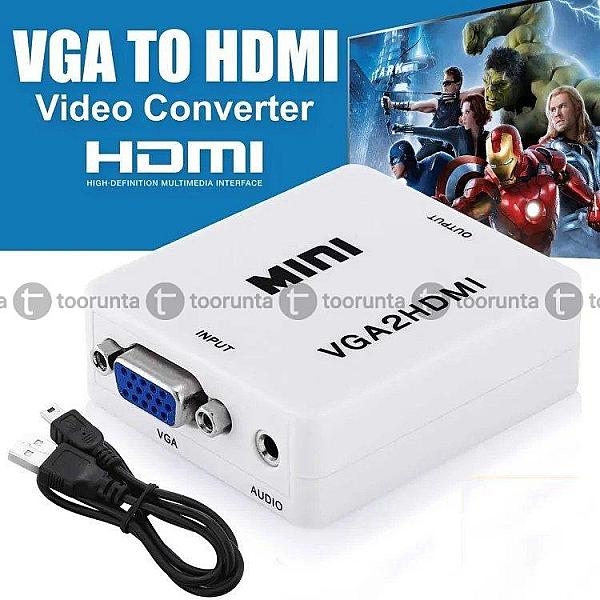 Mini Vga To Hdmi Adapter Vga2hdmi Converter Connector With Audio For Pc Laptop To Hdtv Projector