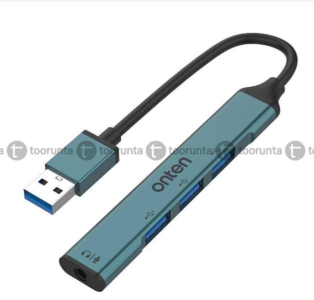 Onten 5706 4 In 1 Usb To Usb 3 Port Hub With 3.5mm Jack Adapter Audio