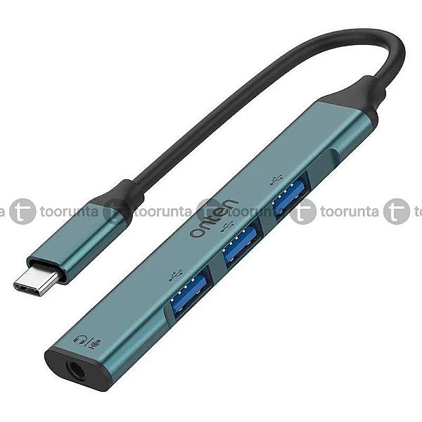 Onten Otn 9706 Usb C Hub 3 X Usb 2.0 + 3.5mm Audio Adapter Converter