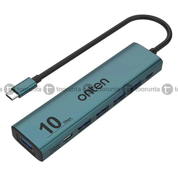 Onten Uc615 Usb-c Hub 4 X Usb3.2 Gen2 + 2 X Usb-a + Usb-c Power Port Adapter