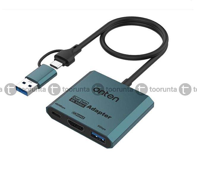 Onten Uca303 Type C + Usb3.0 To Hdmi 4k + Usb3.0 + Type C Multifunction Hub