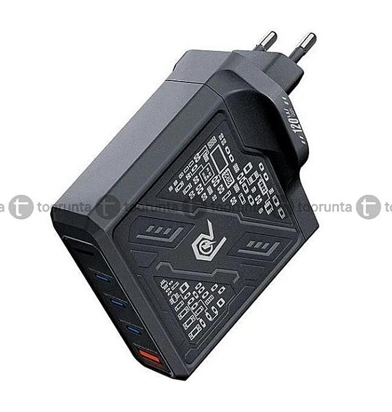 Remax Rp U107 Mecha Warrior Series 120 W 1 Usb + 3 Type-c Charger