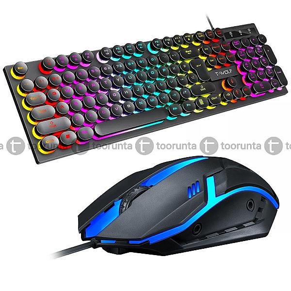 Twolf Tf270 Rgb Led Backlight Usb Wired Gaming Keyboard And Mouse Set