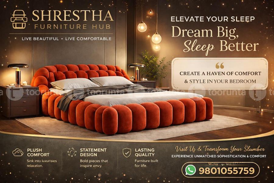 Shrestha Furniture Hub Designer Caterpillar "Bubble" Tufted Luxury Bubble Upholstered Platform Bed