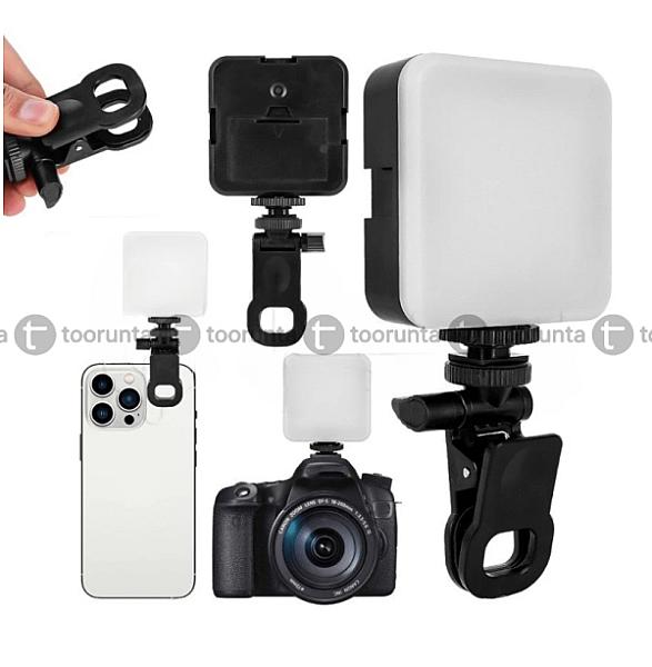 Ay49d Minifocus Selfie Led Video Light With Clip For Camera Tablet Laptop Mobile