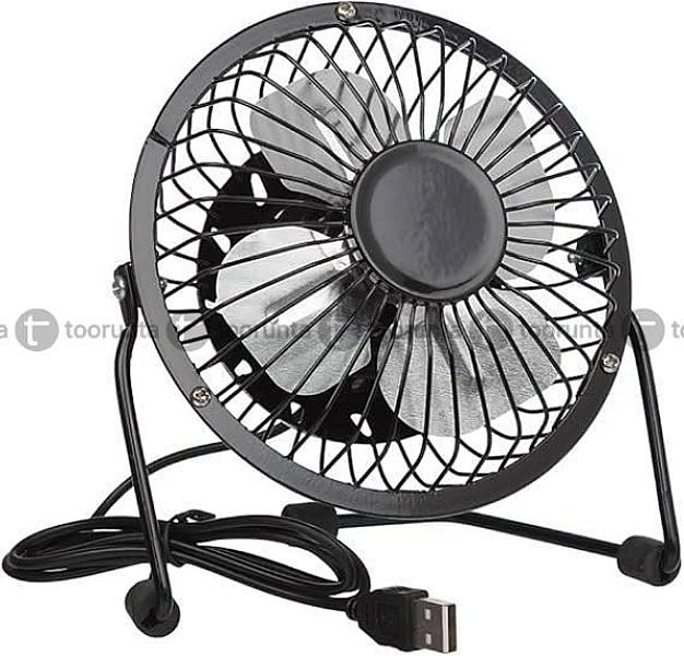 Mini Usb 4-inch Tilting Desktop Cooling Fan With Metal Shell And Aluminium Blades