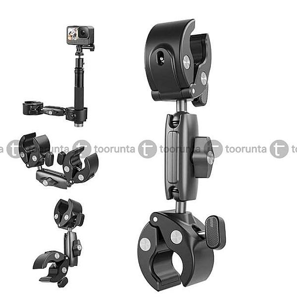 Telesin Double Clamp Mount Bicycle And Motorcycle Mount For Gopro Hero 13 12 11 10 9 8 7 6 5 4 3, Handlebar Mount For Dji Osmo Action 5 Pro 4 3 Pocket 3 Insta360 X4 X3 Action Camera