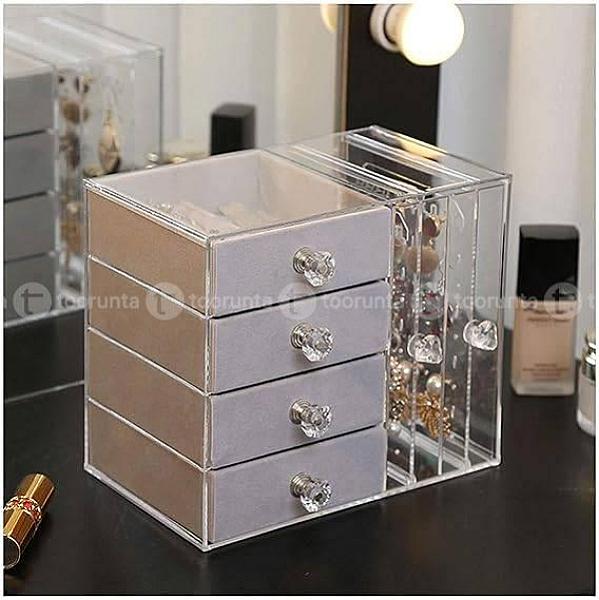 Jewelry Box Organizer Clear Acrylic Jewelry Box For Women With 4 Drawers Hanging Earring Holder Jewelry Organizer