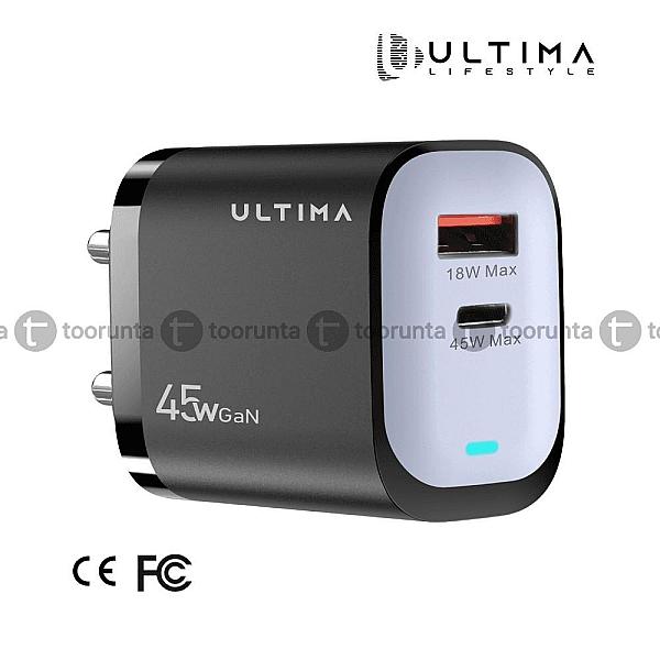 Ultima Rapid 45w Dual Port Gan Charging Adapter