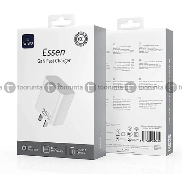 WiWU Essen 20W GaN Fast Charger(Type C/Lightning)