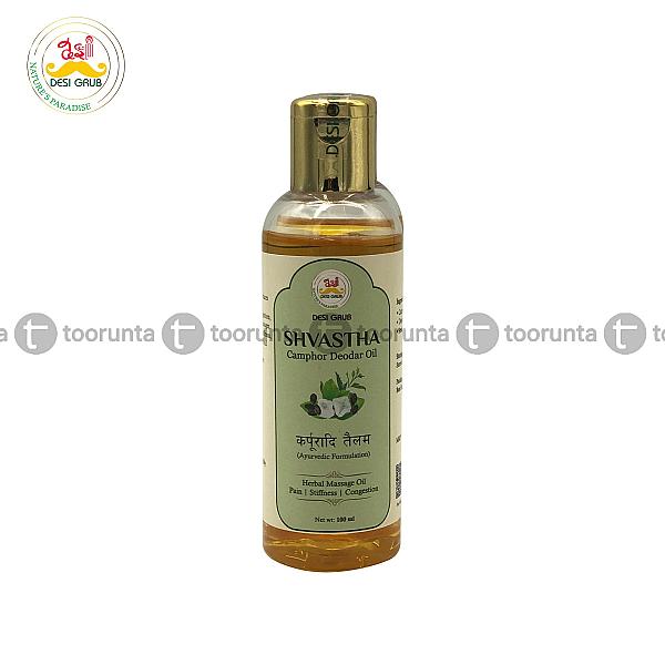 Desi Grub Shvastha Camphor Deodar Relief Oil | Karpuradi Tailam