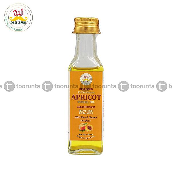 Desi Grub Apricot Kernel Oil 60ml: Extra Virgin, Cold-pressed, Edible, High Himalayan