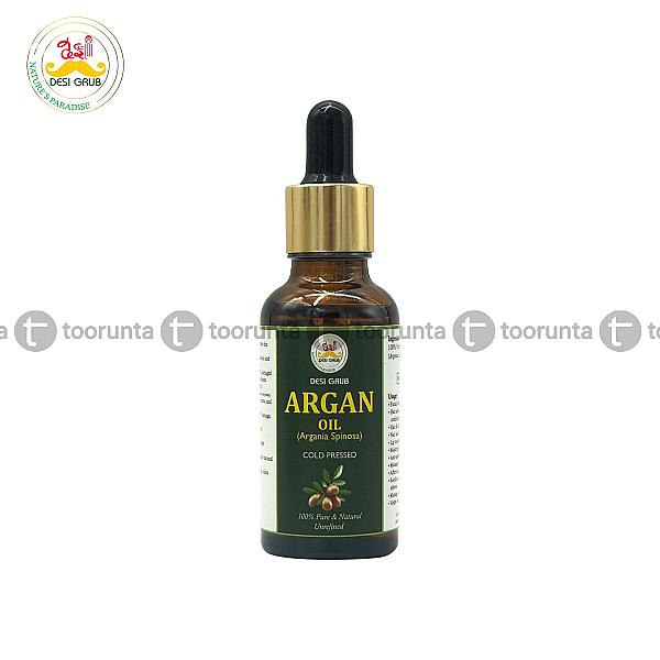 Desi Grub Argan Oil 30ml – Cold-pressed, Pure & Natural For Radiant Skin & Lustrous Hair