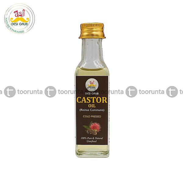 Desi Grub Castor Oil 60ml | Cold-pressed, Natural Laxative, Skincare, And Hair Growth Solution