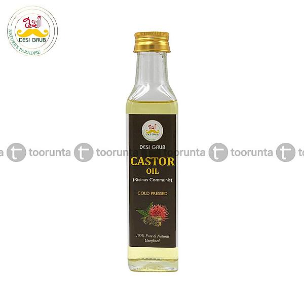 Desi Grub Castor Oil 250ml | Cold-pressed, Natural Laxative, Skincare, And Hair Growth Solution