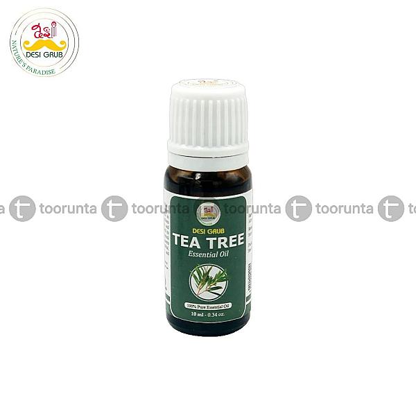 Desi Grub Tea Tree Essential Oil 10ml | Pure & Powerful Remedy For Skin, Scalp, And Natural Défense