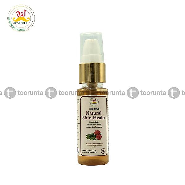 Desi Grub Natural Skin Healer 30ml - Face And Body Moisturising Serum Aloe Vera • Rose Extract • Glycerin • Lemon