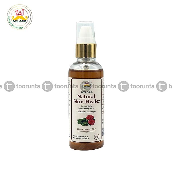Desi Grub Natural Skin Healer 100 Ml - Face And Body Moisturising Serum Aloe Vera • Rose Extract • Glycerin • Lemon